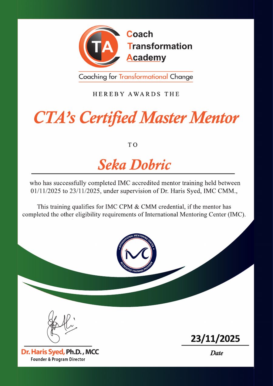 Certificate: Certified Master Mentor