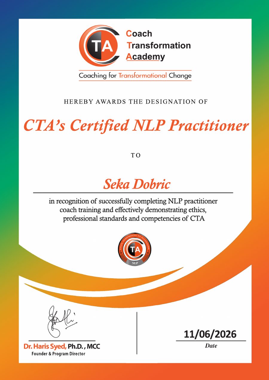 Certificate: Certified NLP Practitioner